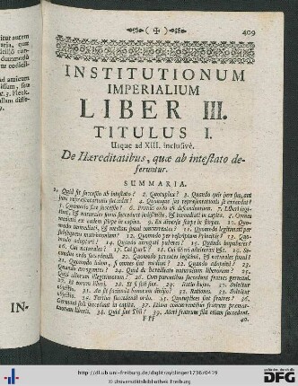 Institutionum Imperialium Liber III.