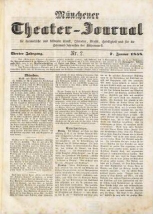 Münchner Theater-Journal. 4. Nr. 2-52, 1858
