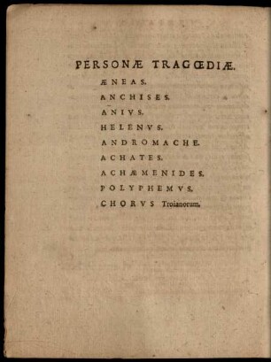 Personae Tragoediae.
