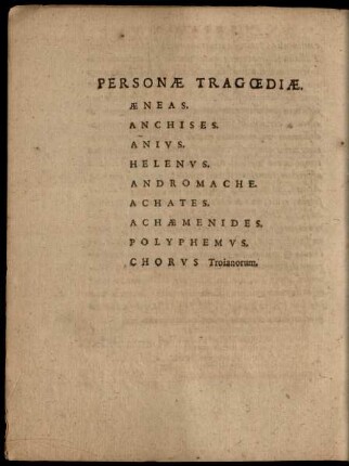 Personae Tragoediae.