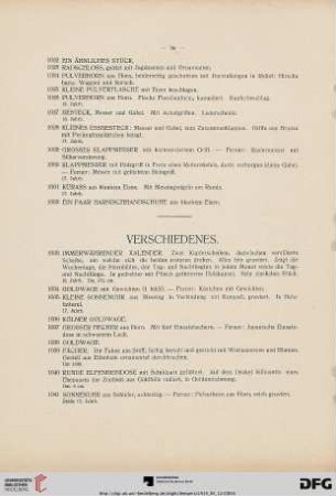 Verschiedenes (Nr. 1033-1115)