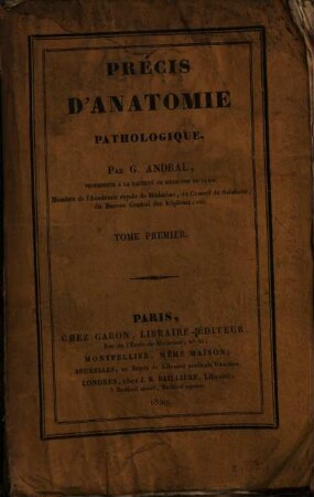 Précis d'anatomie pathologique. T. 1