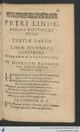 Liber Secundus: Epigrammata Ranzoviana