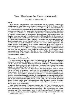 Vom Rhythmus der Unterrichtsstunde