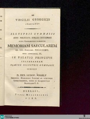 De Virgilii Georgicis praefatus...