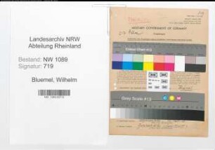 Entnazifizierung Wilhelm Bluemel , geb. 25.04.1917 (Polizist)