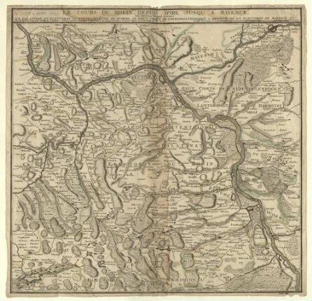 <4>: Depuis Spire Jusqu'à Mayence : Aux Environs du quel se trouve Le Palatinat Et Electorat Du Rhein, L'Evêché De Worms, Le Haut Comté De Catzenellenboghen, L'Archevêché Et Electorat De Mayence