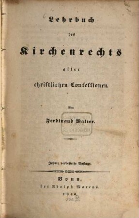 Lehrbuch des Kirchenrechts aller christlichen Confessionen