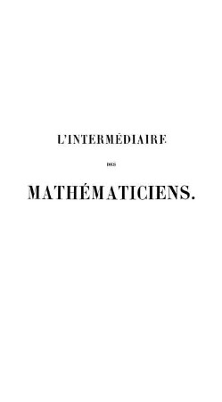 5: L' Intermédiaire des mathématiciens