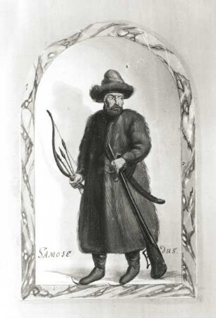 Samojedus (Samojede) : Samojedus (Samojede). Illustration aus dem Skizzenbuch "Nationes", Deckfarbe ; 18,4 x 12 cm, 1601/1700