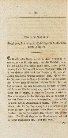 Viertes Kapitel. Fortsetzung des vorigen. Schwerpunkt des menschlichen Körpers.