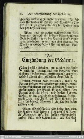 Von Entzündung der Gedärme