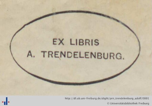 [Provenienz]: Trendelenburg, Adolf