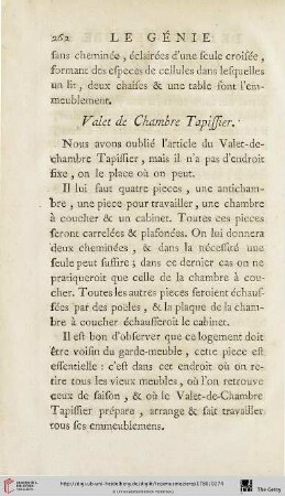 Valet-de-chambre Tapissier
