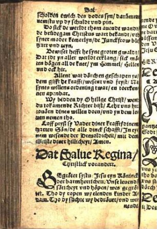 Dat Salue Regina / Christlick vorandert.