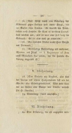VI. Abtheilung
