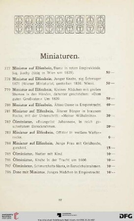 Miniaturen (Nr. 777-788)