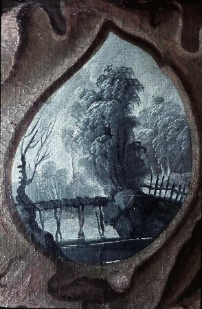 Kartusche mit Landschaft (unter dem Bild: Phaeton auf dem Sonnenwagen)
