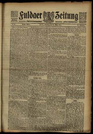 Erste Ausgabe vom Samstag, den 30. März 1912.