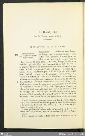 Le Banquet [ou De l'Amour ; genre moral]
