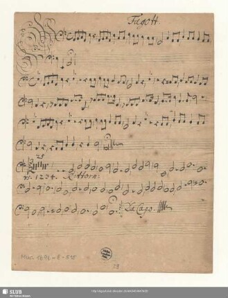 Fagott. [nur Cantata "Was du tust"] / Partitur zur hinzugefügten Aria