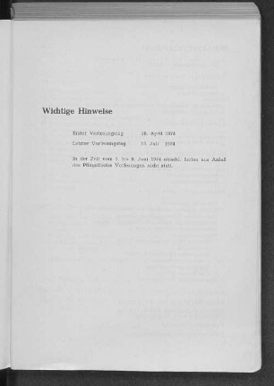Wichtige Hinweise