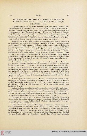 10: Przegląd amerykańskich publikacji z dziedziny badań technicznych i konserwacji dzieł sztuki z lat 1939-1946