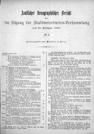 No. 3, 20. Januar 1887