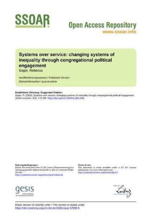 Systems over service: changing systems of inequality through congregational political engagement