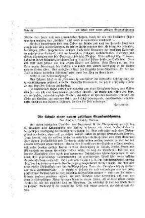 Die Schule einer neuen geistigen Grundanschauung