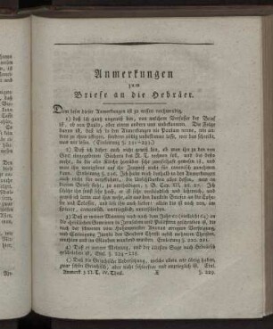 Anmerkungen zum Briefe an die Hebräer
