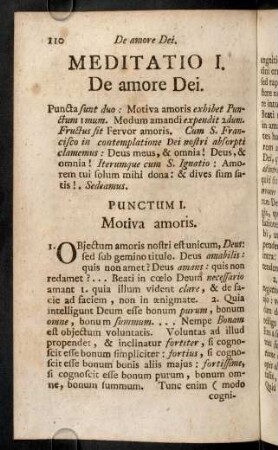 110-32, Meditatio I. De amore Dei.