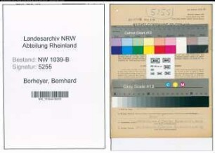Entnazifizierung Bernhard Borheyer , geb. 01.05.1909 (Versandleiter)