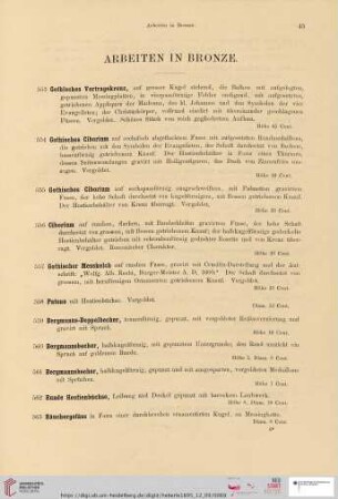 Arbeiten in Bronze (Nr. 553-582)