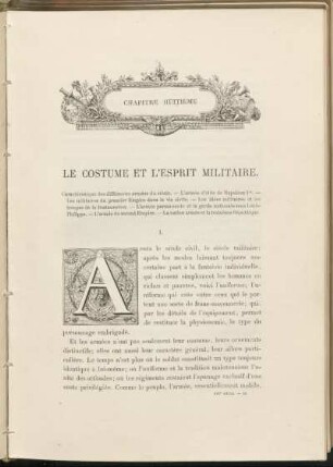 Chapitre huitième. Le costume et l'esprit militaire.