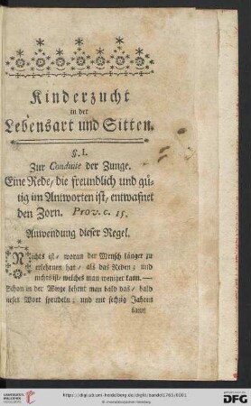 Kinderzucht in der Lebensart und Sitten
