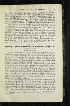 ¬Die¬ religiös-sittlichen Anschauungen bei Gerhart Hauptmann