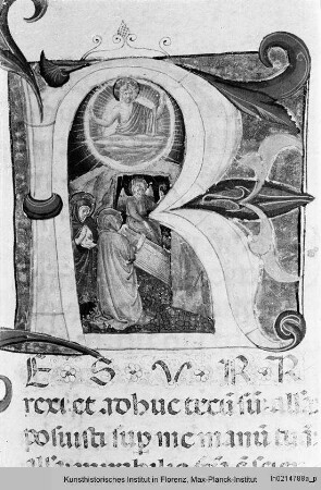 Missale II : Historisierte Initiale R: Auferstehung