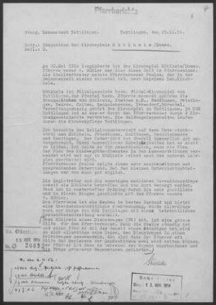Mühlheim/Donau: Inspektionsbericht 1954