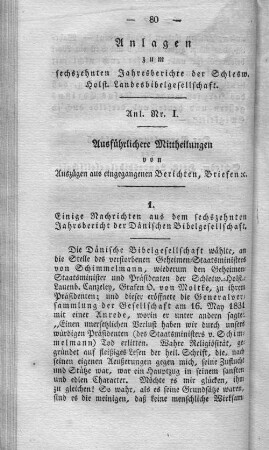 Anlagen zum sechszehnten Jahresberichte der Schlesw. Holst. Landesbibelgesellschaft.