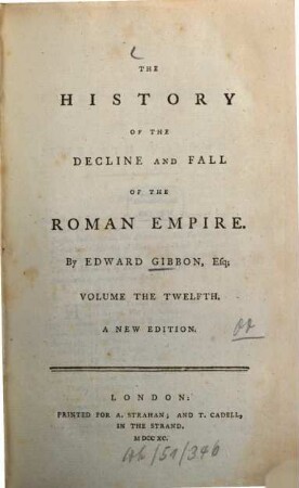The History Of The Decline And Fall Of The Roman Empire, 12