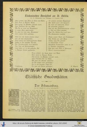 Elsässisches Danklied an St. Odilia.