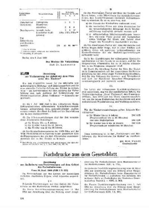 Anordnung zur Aufhebung von Bestimmungen auf dem Gebiet des Fachschulwesens : vom 30. Juni 1960 (GBl. I S. 433) ; [Nachdrucke aus dem Gesetzblatt]