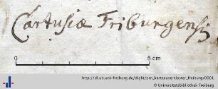 [Provenienz]: Kartäuserkloster Freiburg