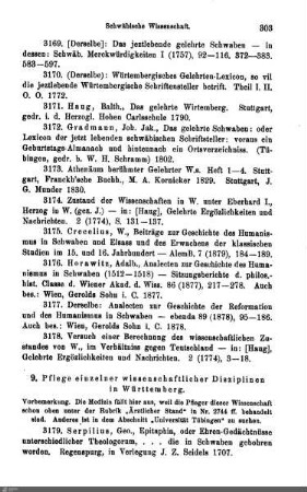 9. Pflege einzelner wissenschaftlicher Disziplinen
