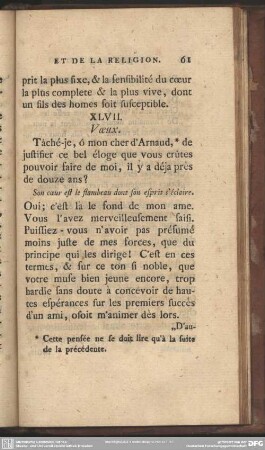 XLVII. Voeux