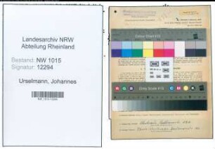 Entnazifizierung Johannes Urselmann , geb. 29.10.1905 (Wachmann)