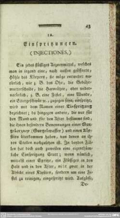 12. Einspritzungen. (Injectiones.)