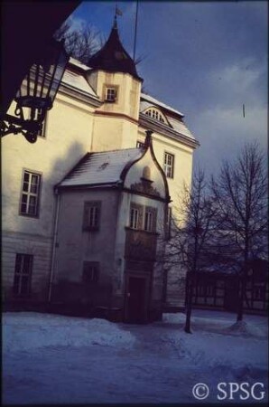 Berlin, Jagdschloss Grunewald, Ansicht im Winter.