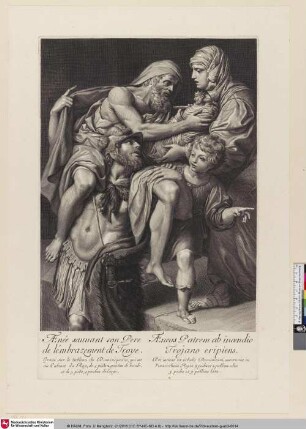 Aenée sauvant son Pere de l'embrazement de Troye [Aeneas rettet seinen Vater Anchises]